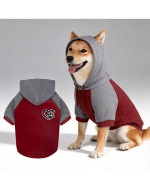 Aronkl Dog Hoodie Stretchy Warm Pet Sweatshirt - Red