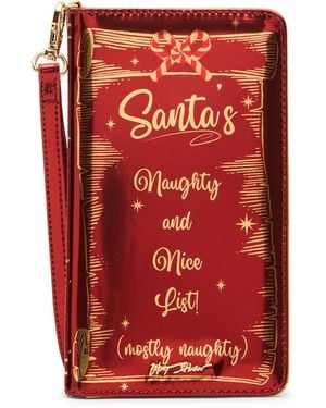 Betsey Johnson Naughty List Bifold Wristlet - Red