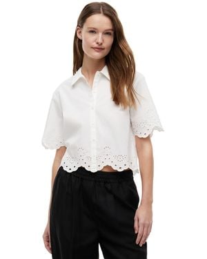 Tommy Hilfiger Broderie Short-sleeve Cotton Shirt - White