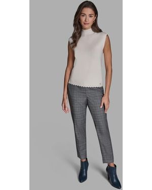 BCBGMAXAZRIA Sleeveless Mock Neck Knit Top - Gray