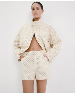 Mango Polka-dot Cotton Shorts - Natural