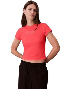 Calvin Klein Short-sleeve Crewneck T-shirt - Red