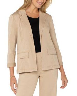 Liverpool Los Angeles Twill Fitted Blazer. Pxs 3x - Natural
