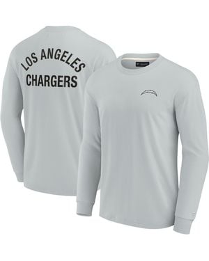 Fanatics And Los Angeles Chargers Super Soft Long Sleeve T-shirt - Gray