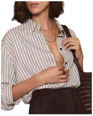 Mint Velvet Long-sleeve Striped Blouse - Brown