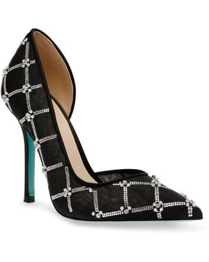 Black evening pumps with rhinestones deals