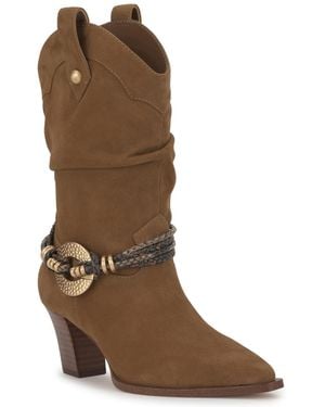 Jessica Simpson Hanie Western Slouch Booties - Brown