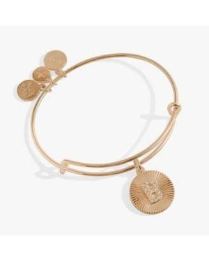 ALEX AND ANI Alex Ani Pave Starburst Texture Initial Bangle Bracelet W - White