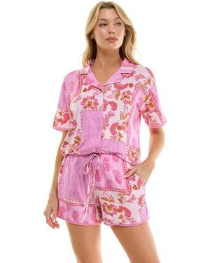Roudelain Pasha Paisley Patchwork Top & Shorts - Pink