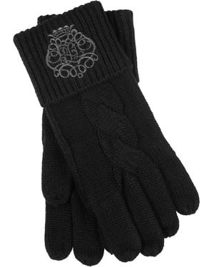 Ralph Lauren Embroidery Knit Gloves - Black