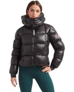 Jacket Ez Boxed Hooded Cropped Puffer Coat - Gray