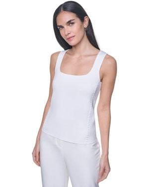 Calvin Klein Square Neck Sleeveless Top - White
