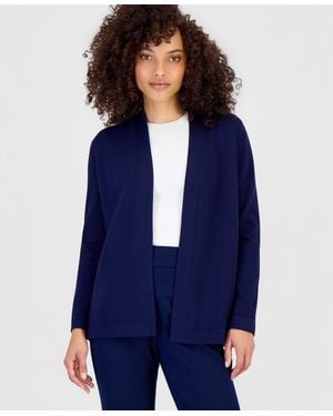 Anne Klein Essentials Petite Chatham Open-front Cardigan - Blue
