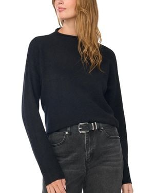 1.STATE Long Sleeve Mock Neck Rolled Hem Sweater - Blue