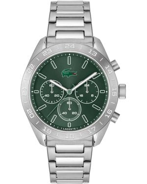 Lacoste Quartz Boston Silver-tone Stainless Steel Bracelet Watch 42mm - Gray