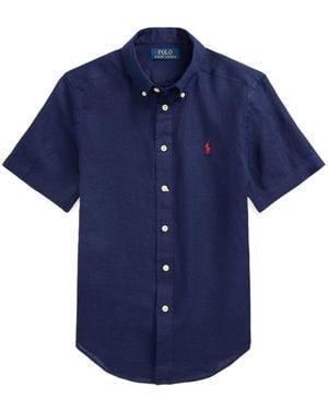 Polo Ralph Lauren Big Boys Short-sleeve Linen Shirt - Blue