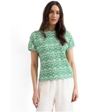 Phase Eight Suzie Short Sleeve Boat Neck Top - Green