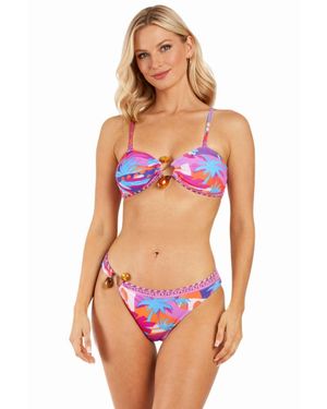 La Moda Clothing Club Moda Tropical Palm Print Bikini Set - Green