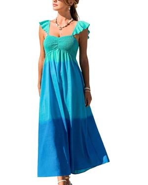 CUPSHE On A Journey Ombre Maxi Beach Dress - Blue
