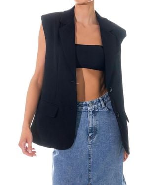 Grey Lab Oversized Blazer Vest - Blue