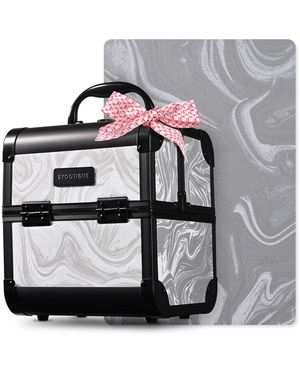 Byootique Makeup Train Case Cosmetic Organizer W/ Mirror Tray Artist Cb Dusk - Black