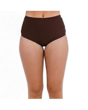 Calypsa High-waisted Bikini Bottom - Brown