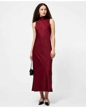 French Connection Ennis Satin Sleeveless Bow Midi Dress - Red