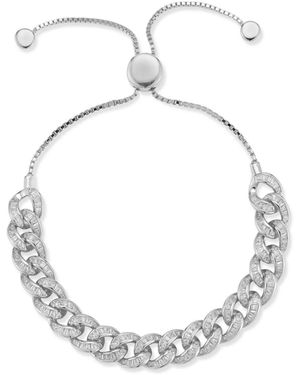 Rachel Zoe Sterling Adjustable Baguette Curb Bracelet - White