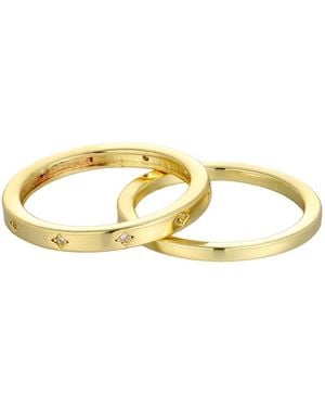 Adornia Cubic Zirconia Star Eternity Band And Plain Band Set - Metallic