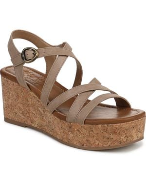 Blowfish Aurora Open Square Toe Strappy Wedge Sandals - Brown