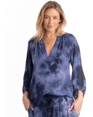 ocean + main Ocean+main Gauze Top - Blue