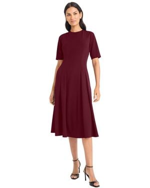 Maggy London Short-sleeve Midi Dress - Red