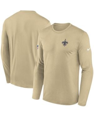 Nike New Orleans Saints Legend Small Logo Performance Long Sleeve T-shirt - Natural