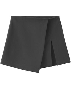 Mango Mini Side Slit Skort - Black