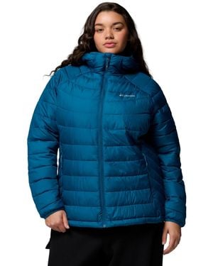 Columbia Plus Size Powder Lite Ii Insulated Puffer Water-resistant Hooded Jacket - Blue