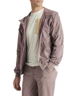 Level 7 Morning Jog Full-zip Mock-neck Hoodie - Brown