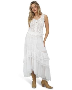 Belle & Bloom Belle And Bloom Wanderlace Ruffle Maxi Skirt - White
