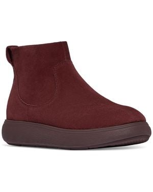 Fitflop Iq-comff Suede Zip Ankle Booties - Purple