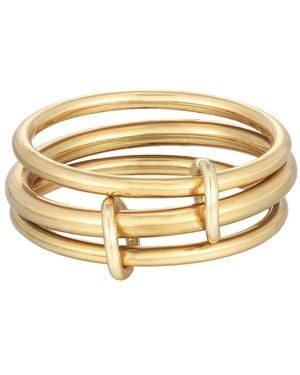 Adornia Tarnish Resistant Three Band Connected Ring Set - Metallic