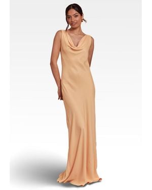 Maids To Measure Pandy Satin Cowl Bridesmaid Dress - White