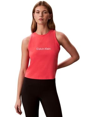Calvin Klein Cropped Tank Top - Red