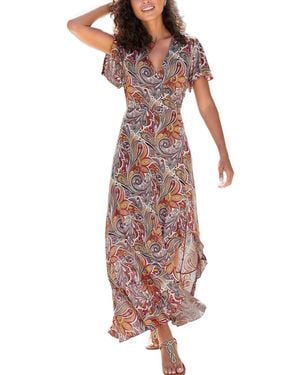 Lascana Printed Side Slit Maxi Dress - Multicolor