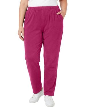 Woman Within Plus Size Within 7-day Knit Straight-leg Pull-on Pants - Red
