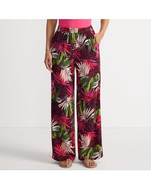 Lands' End Rayon High Rise Wide Leg Pants - Red