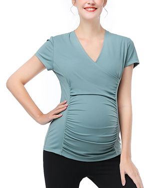 Kimi + Kai Kimi + Kai Maternity V-neck Nursing Active Tee - Blue