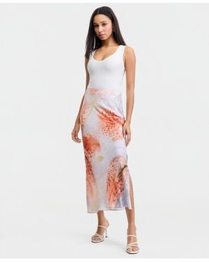 BarIII Satin Pencil Skirt - White