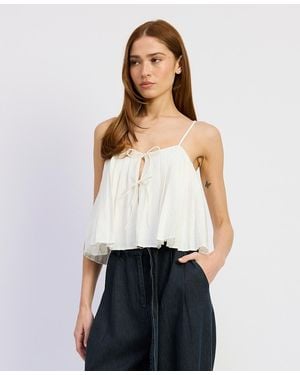 En Saison Tate Scoop Neck Tank Top - White