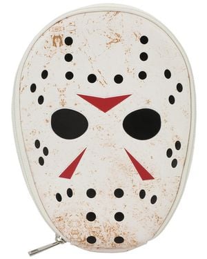 Bioworld Friday The 13th Jason Mask 8.5 Cosmetic Bag - White