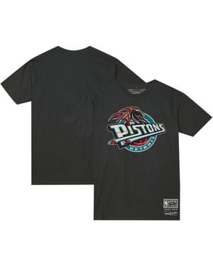 Mitchell & Ness And Detroit Pistons Hardwood Classics Mvp Throwback Logo T-shirt - Black