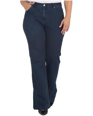 Standards & Practices High Waist Split Hem Flared Jeans - Blue